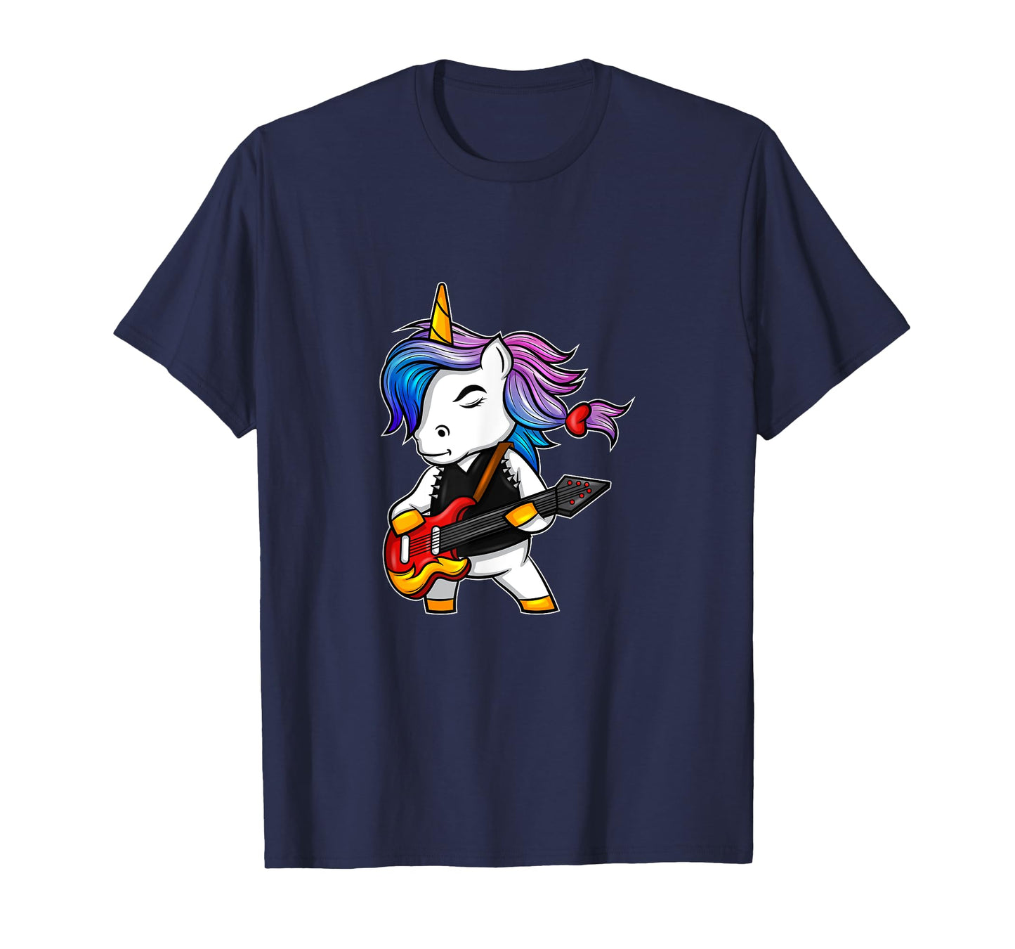 Cool rock and roll unicorn with guitar for rock fans T-Shirt