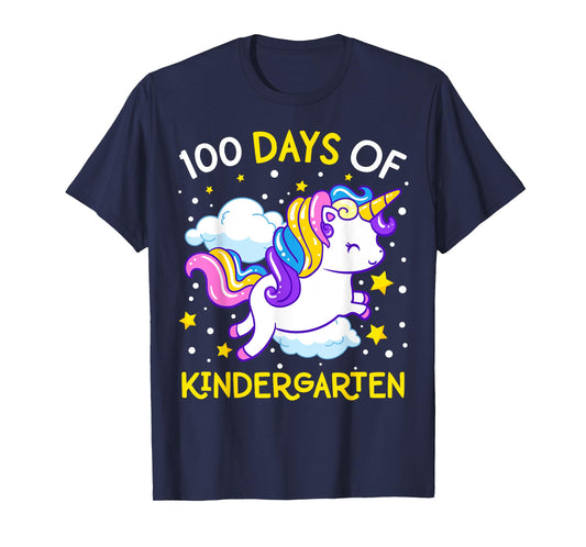 100 Days of Kindergarten Unicorn Girls 100 Days of School T-Shirt
