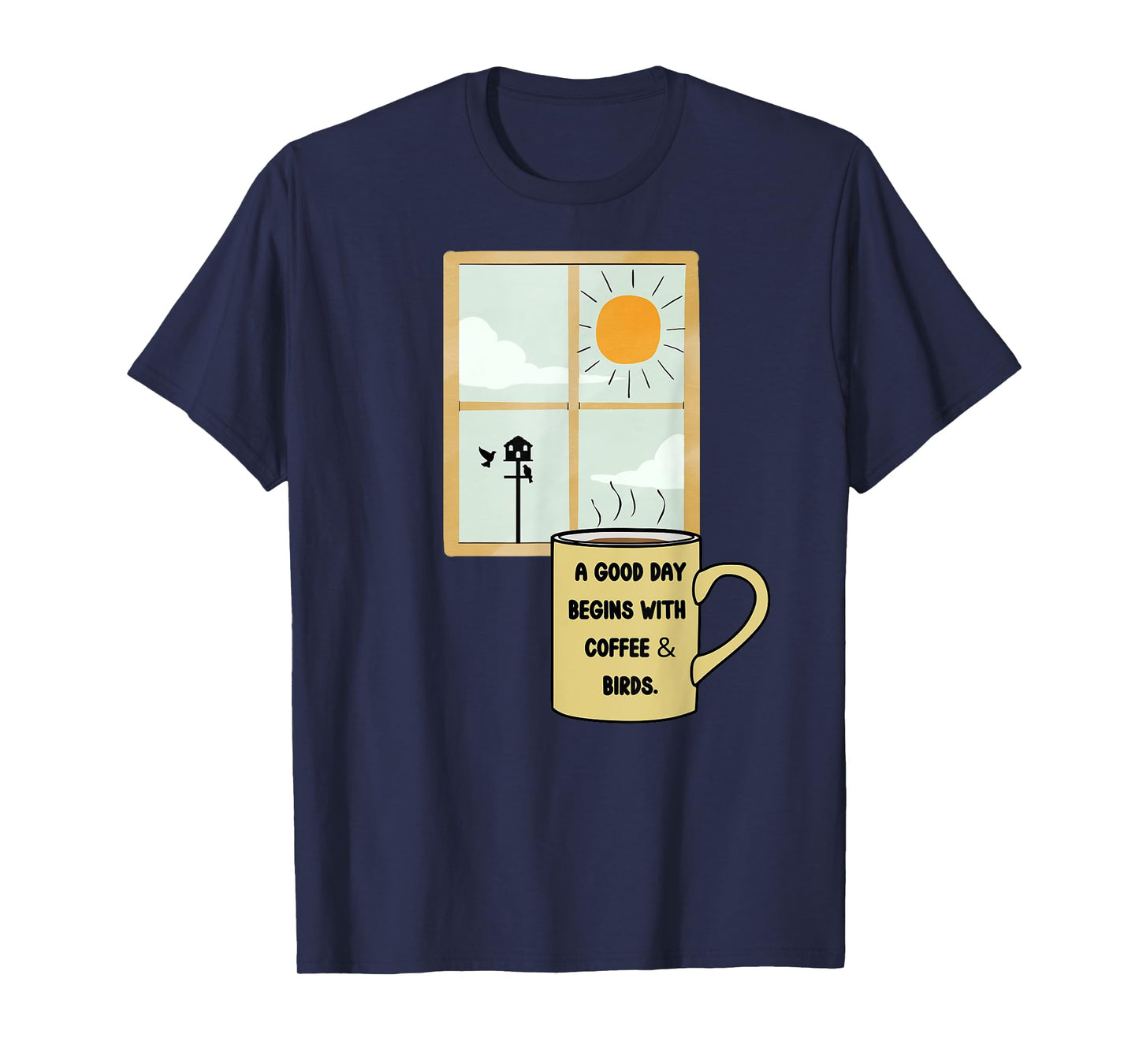 Coffee Drinker Bird Watcher Feeder Birds Nature Lover Gift T-Shirt