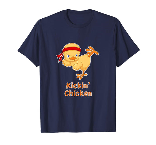 Funny Kids Karate Gift Youth Karate Kickin' Chicken T-Shirt