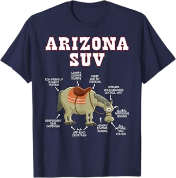 Arizona AZ SUV Funny Joke Horse Mule Souvenir Gift T-Shirt