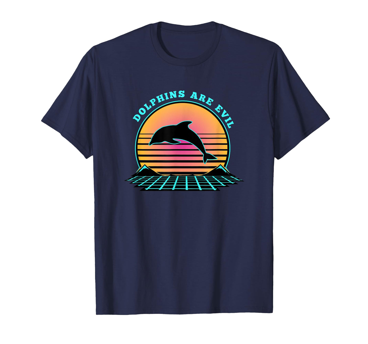 Dolphin Conspiracy Are Evil Funny Meme Conspiracy Vaporwave T-Shirt