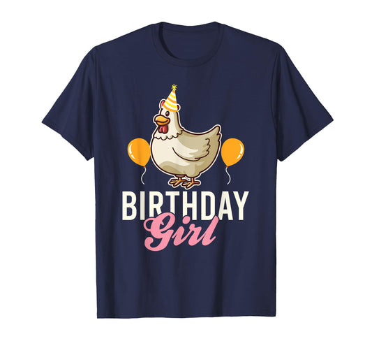 Cute Chicken Birthday Girl T-Shirt