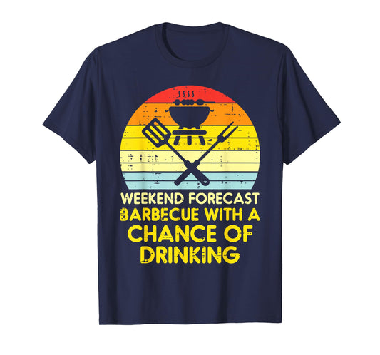 Weekend Forecast Barbecue Funny Bbq Grilling Dad Men Women T-Shirt