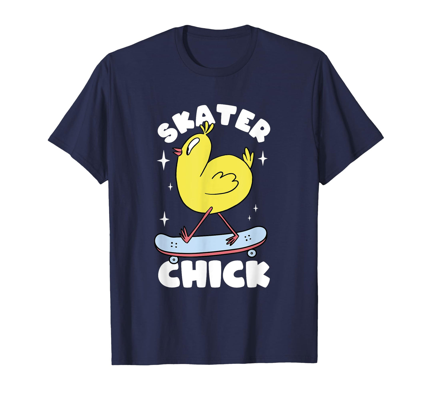Skater Chick Cute Chicken Skateboard Skateboarding Girls T-Shirt