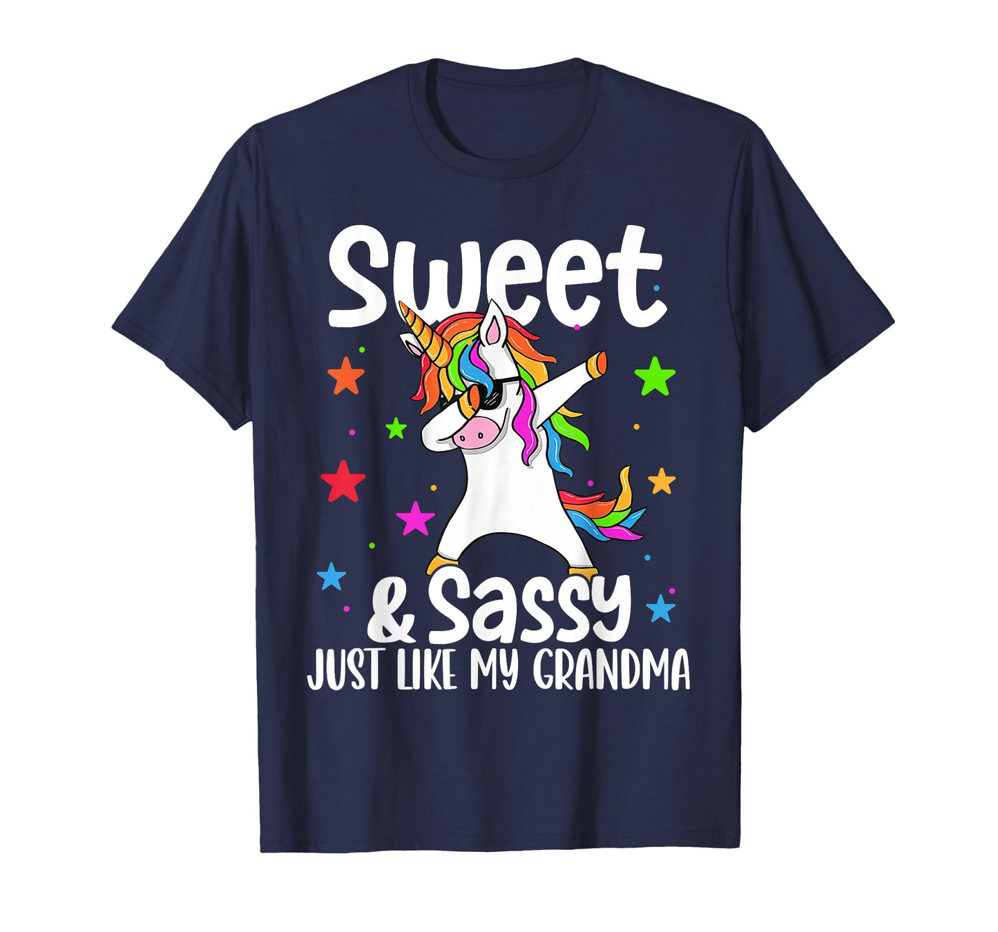 Sassy Like My Grandma Dabbing Unicorn Cute T-Shirt
