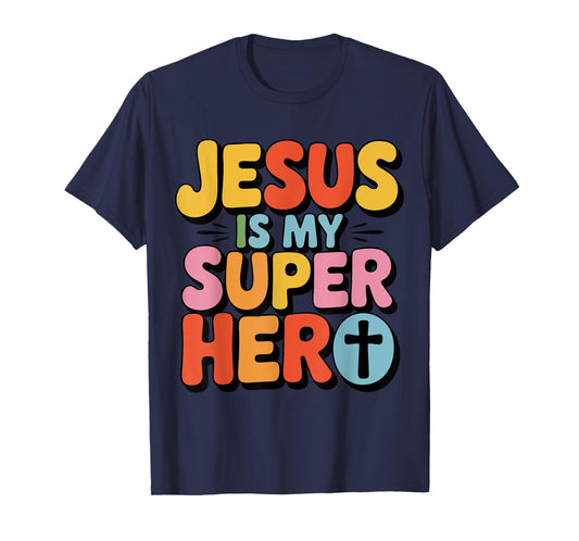 Jesus Is My Superhero Christian Girl Women Godsister Kids T-Shirt
