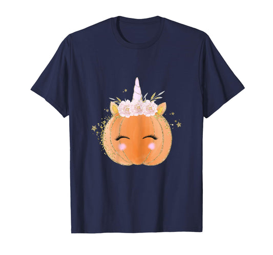 Unicorn Pumpkin Costume Halloween Gift Girls Kid Women Men T-Shirt