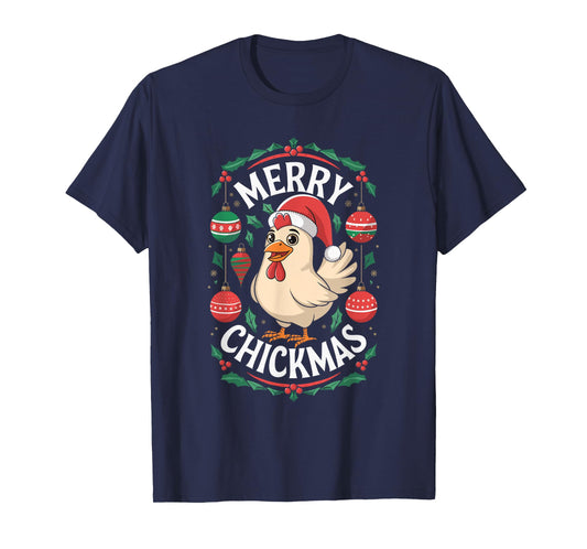 Merry Chickmas Christmas Chicken T-Shirt