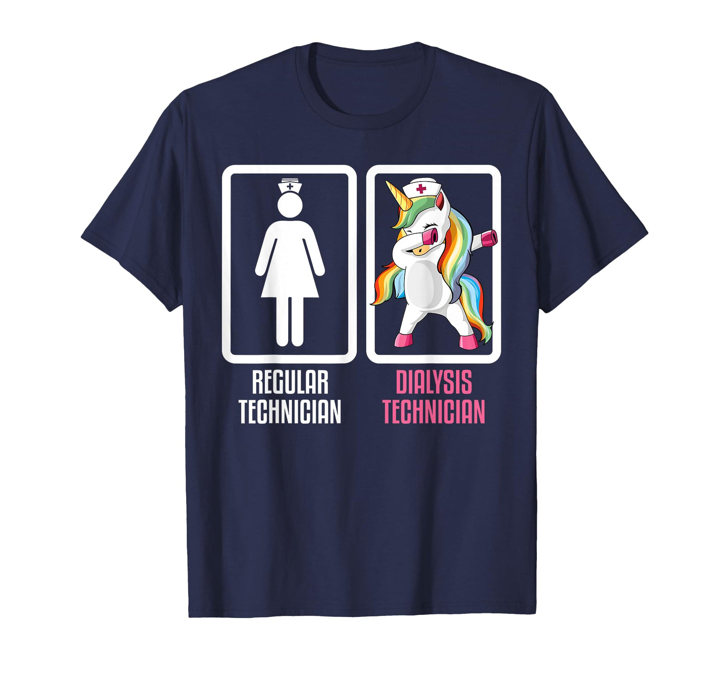 Regular Technician Vs Dabbing Unicorn Dialysis Technician T-Shirt