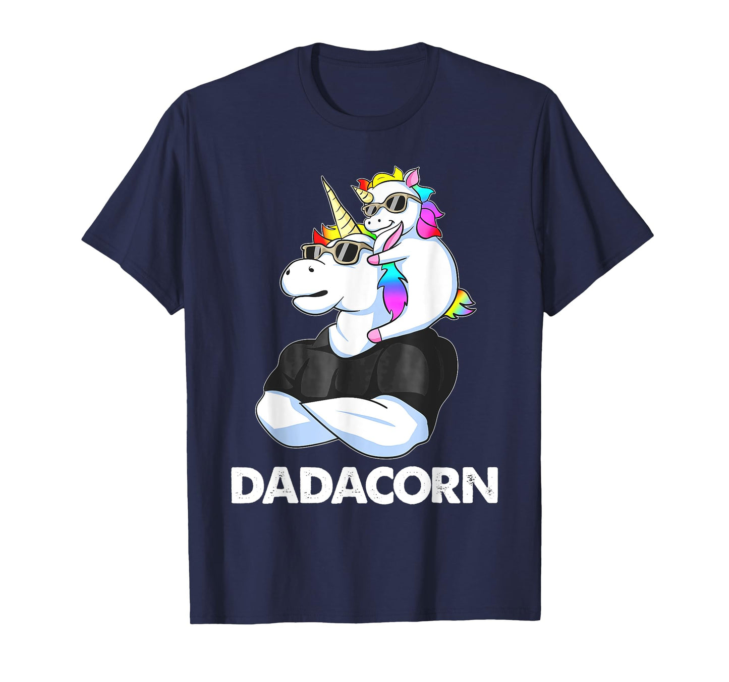 Dadacorn - Unicorn Dad and Baby Christmas PaPa Father's Day T-Shirt