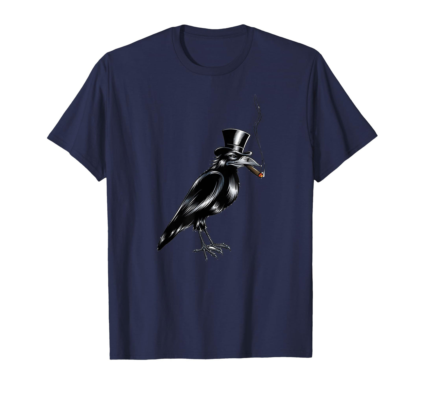 Black Crow Top Hat Smoking Cigar Graphic Art T-Shirt T-Shirt