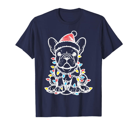 Christmas Dog French Bulldog Xmas Frenchie Men Women Kids T-Shirt