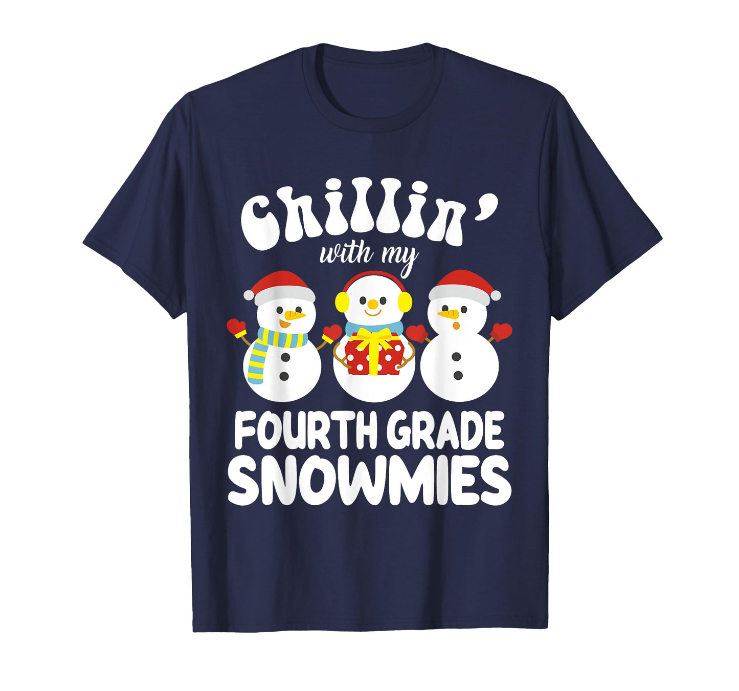 Teacher Christmas Fourth Grade Teacher Xmas Shirt - Black, Small, Unisex-Kids T-Shirt