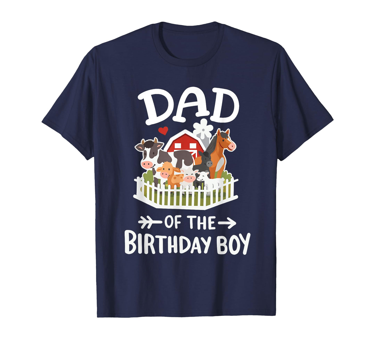 Dad Of The Birthday Boy Farm Animals Bday Family Matching T-Shirt