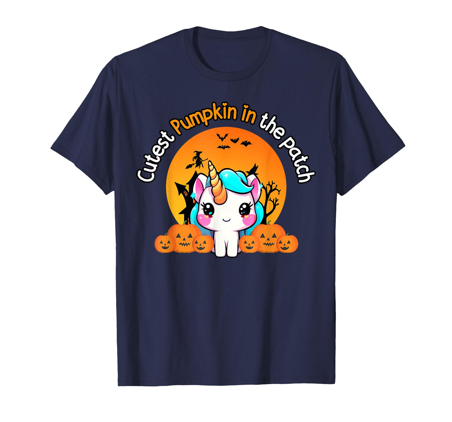 Cutest Pumpkin In The Patch Unicorn witch Halloween kawaii T-Shirt