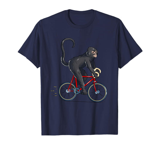 Spider Monkey Riding Bicycle Cute Biker Cyclist T-Shirt