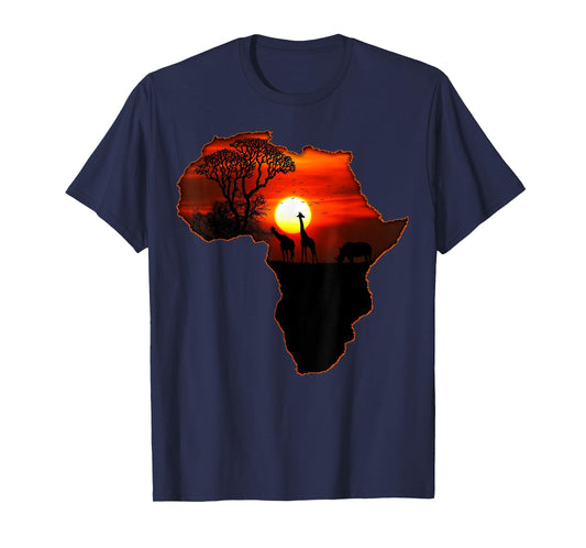 Africa T Shirt Map Of Africa Tee South African Sunset Safari