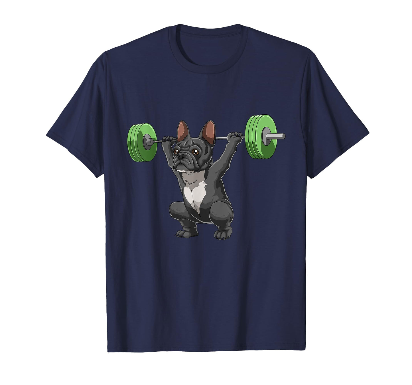 Funny French Bulldog Weightlifting and Bodybuilding Gift T-Shirt