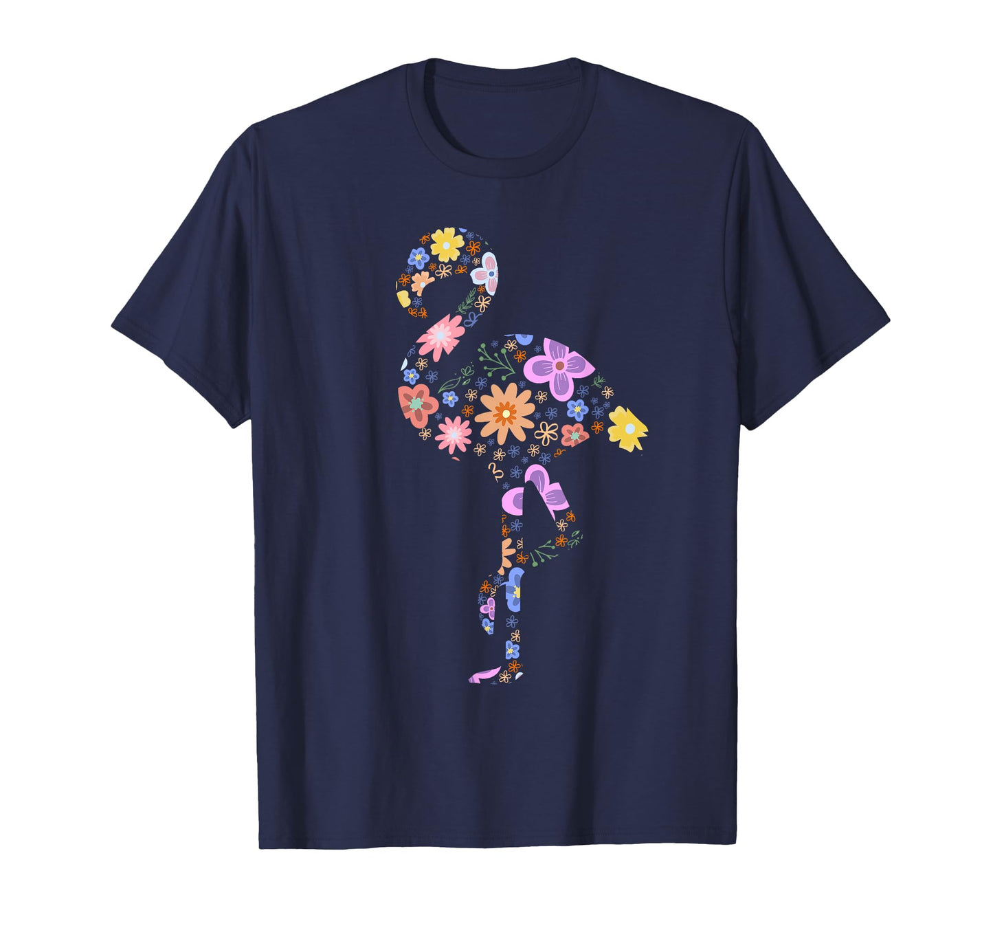 Flamingo Flower Silhouette Lover Gifts Lover Flamingos Gift T-Shirt