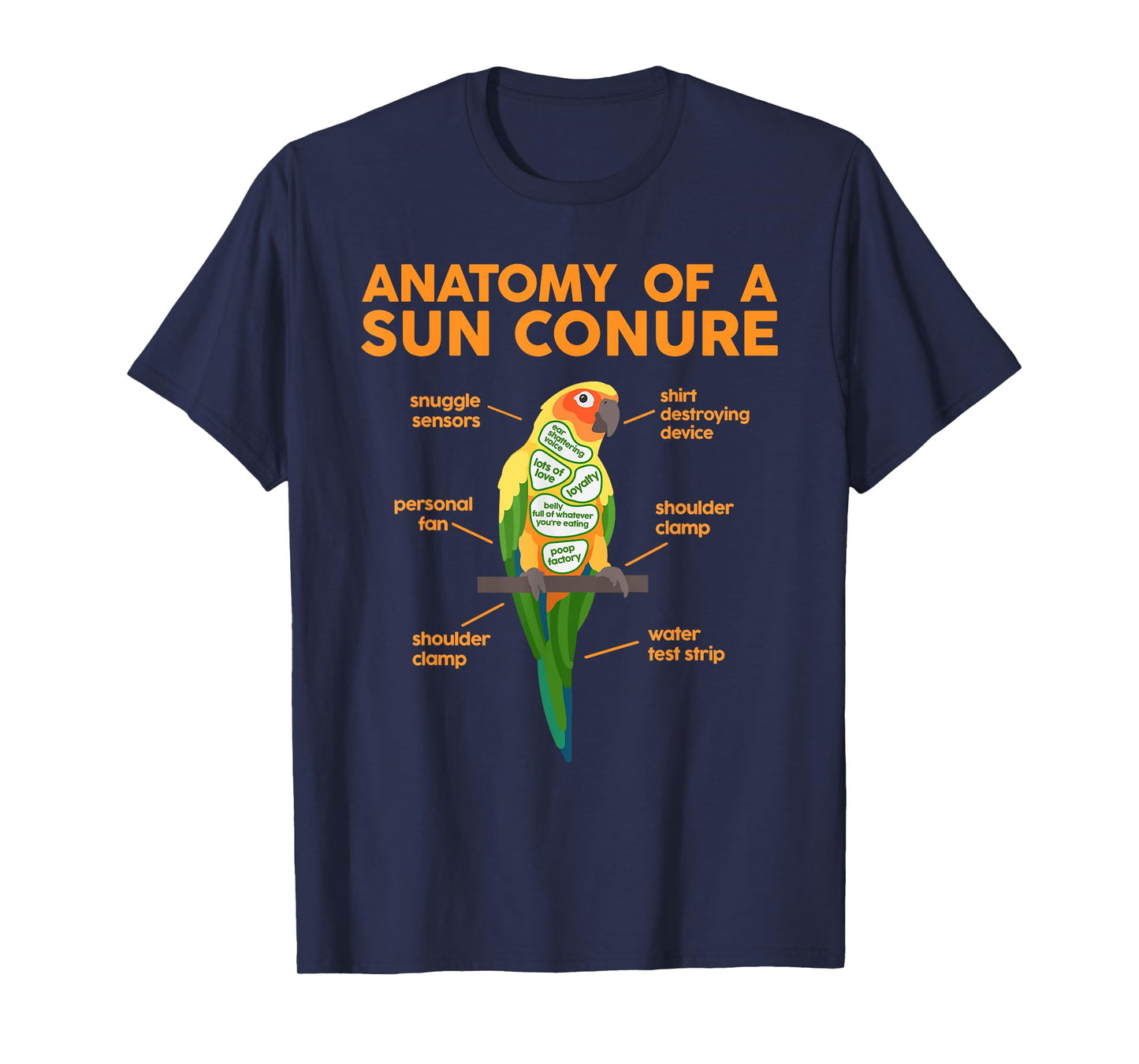 Funny Sun Conure Bird Lover Parrot Animals Pet Owner Gifts T-Shirt