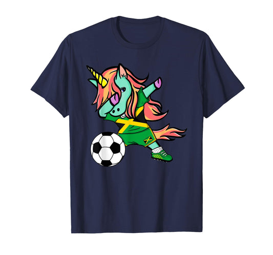 Unicorn Dab Jamaica Soccer Jersey Jamaican Football T Shirt T-Shirt