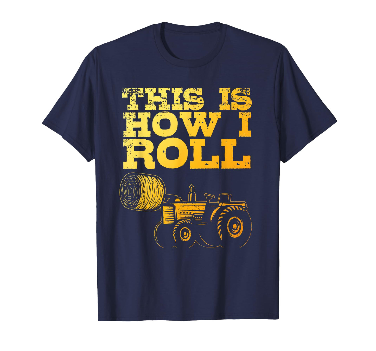 Farmer Art For Men Women Tractor Farming Hay Bale Cow Farmer T-Shirt