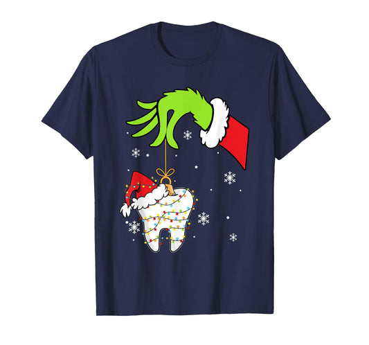Christmas Tooth Dentist Dental Assistant Teeth Pajamas Xmas T-Shirt