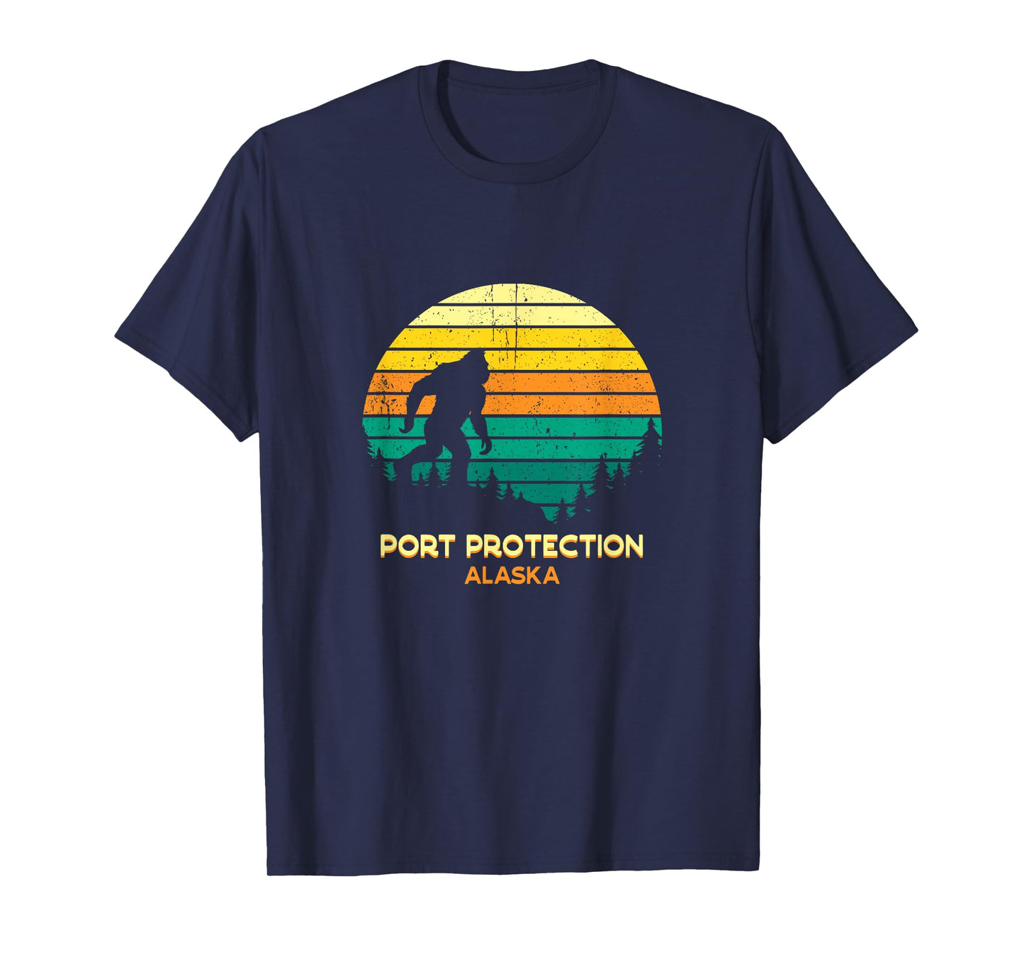 Retro Bayou Port Protection, Alaska Bigfoot Souvenir T-Shirt