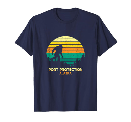 Retro Bayou Port Protection, Alaska Bigfoot Souvenir T-Shirt