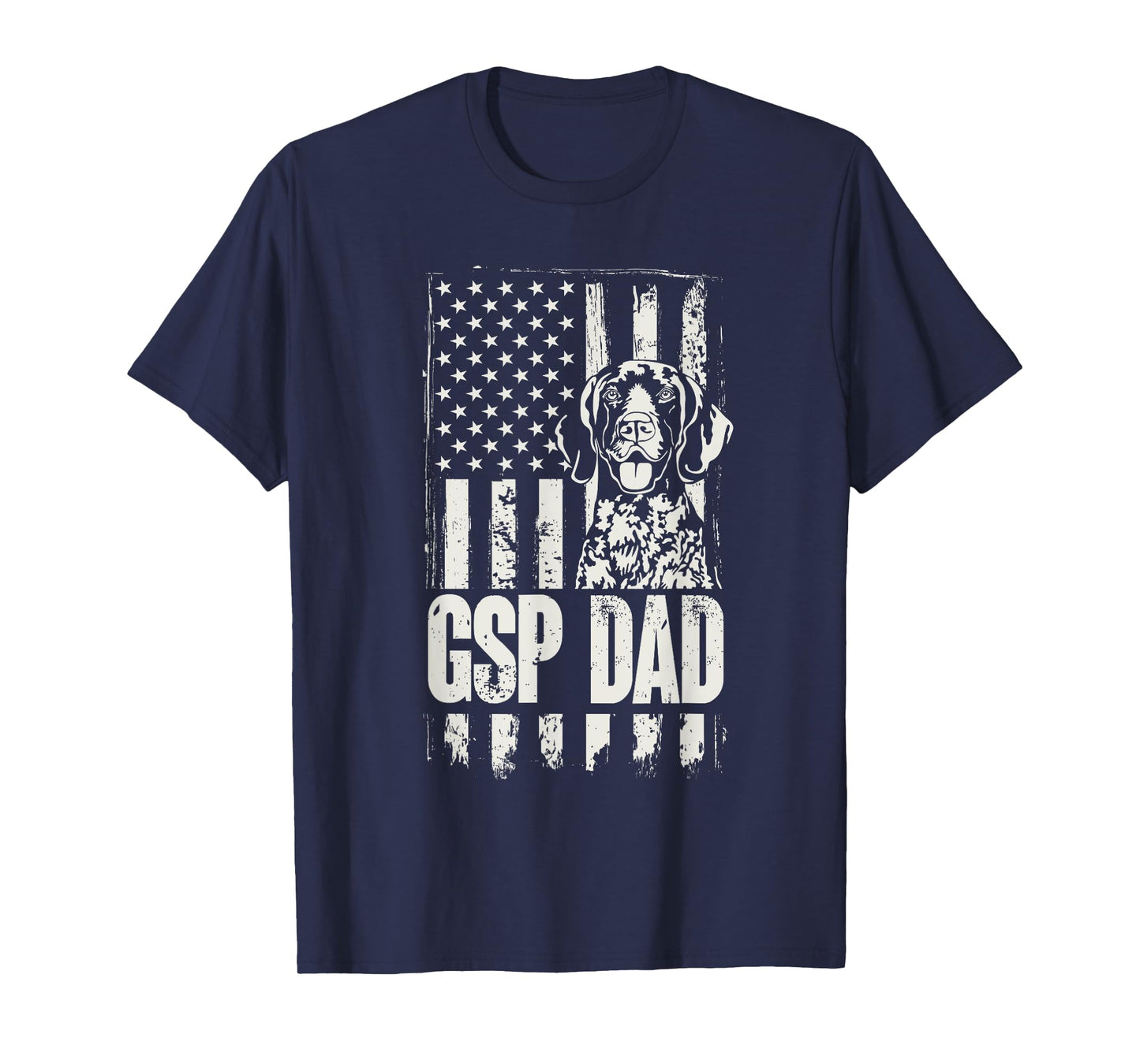German Shorthaired Pointer GSP Dad Dog American Flag T-Shirt