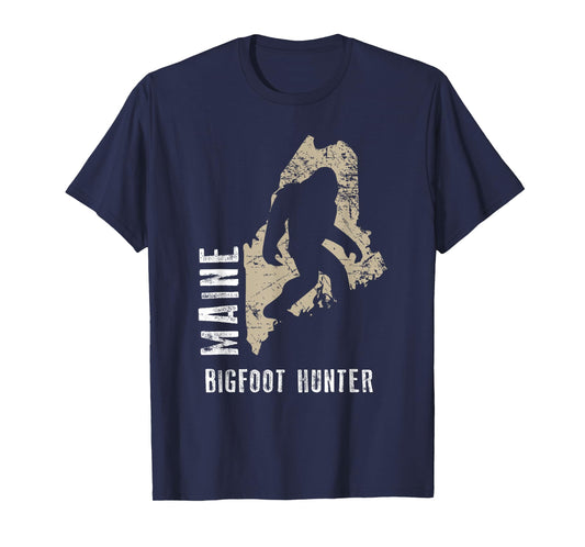 Maine Bigfoot Hunter Shirt, Funny Sasquatch Gift T-Shirt