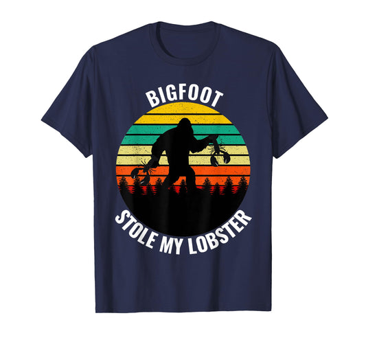 Funny Maine State Bigfoot Stole My Lobster Sc-Fi Sasquatch T-Shirt
