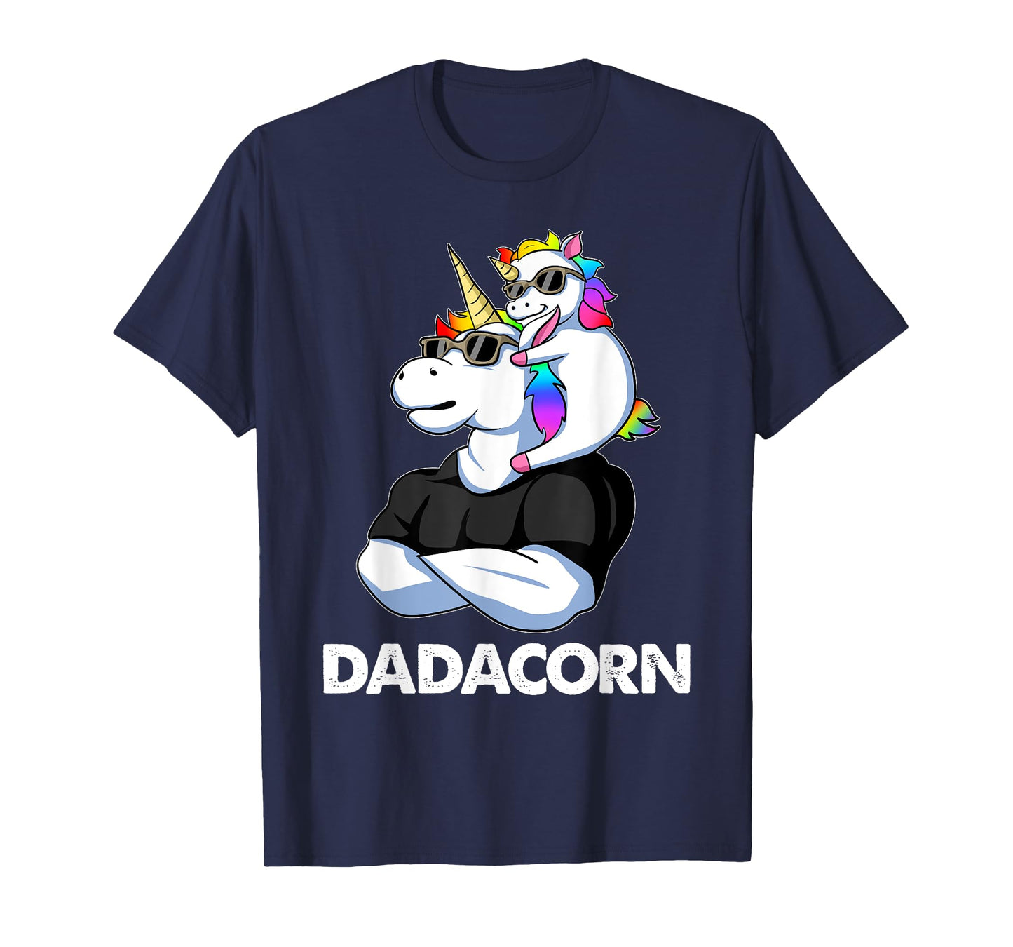 Dadacorn - Unicorn Dad and Baby Christmas Papa Father's Day T-Shirt