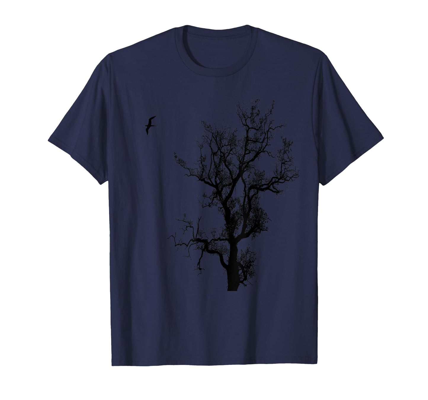 We Love Trees Birds and Nature 'Tree and bird' Tee Nature Black Graphic T-Shirt