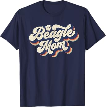 Vintage Mother's Day Gift Dog Lovers Groovy Beagle Mom T-Shirt