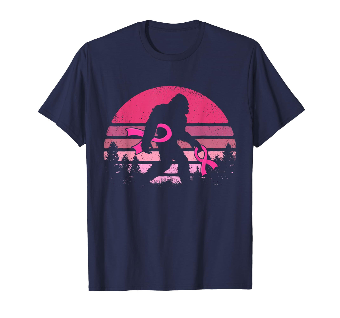 Sasquatch Pink Ribbon Funny Bigfoot Breast Cancer Awareness T-Shirt