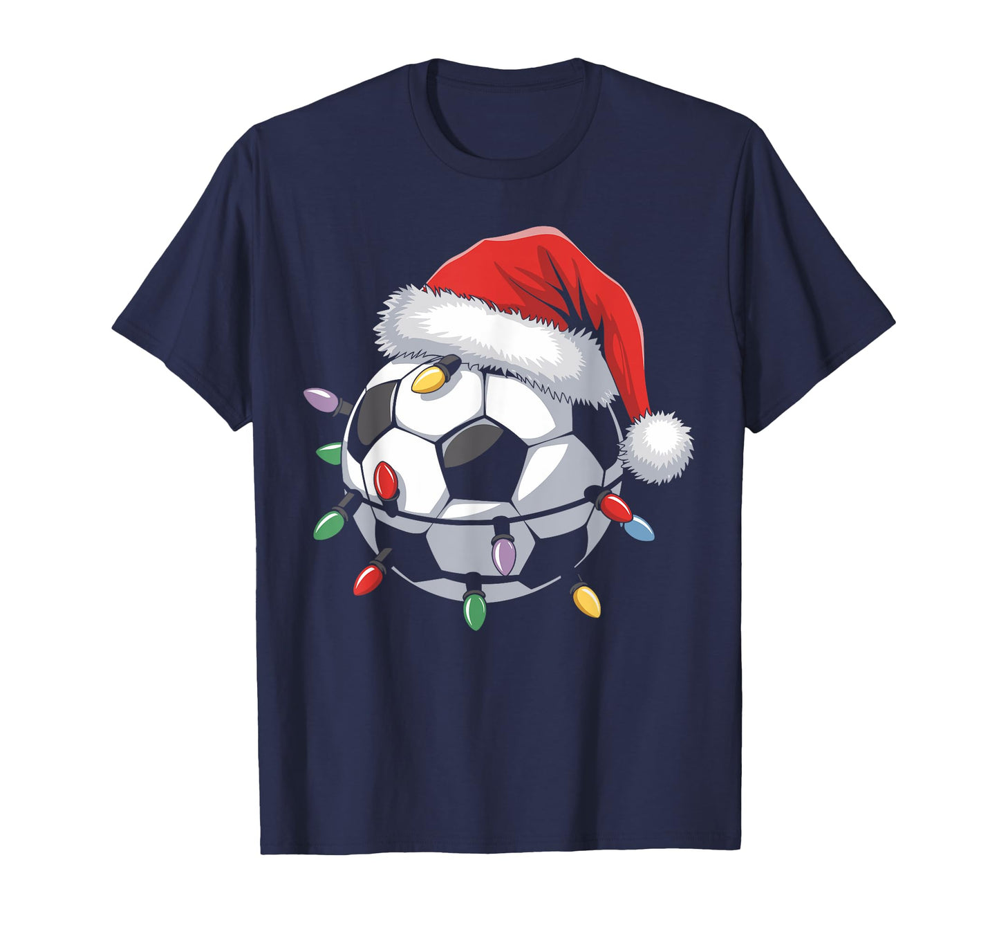 Santa Soccer Ball Sports Funny Soccer Player Christmas T-Shirt