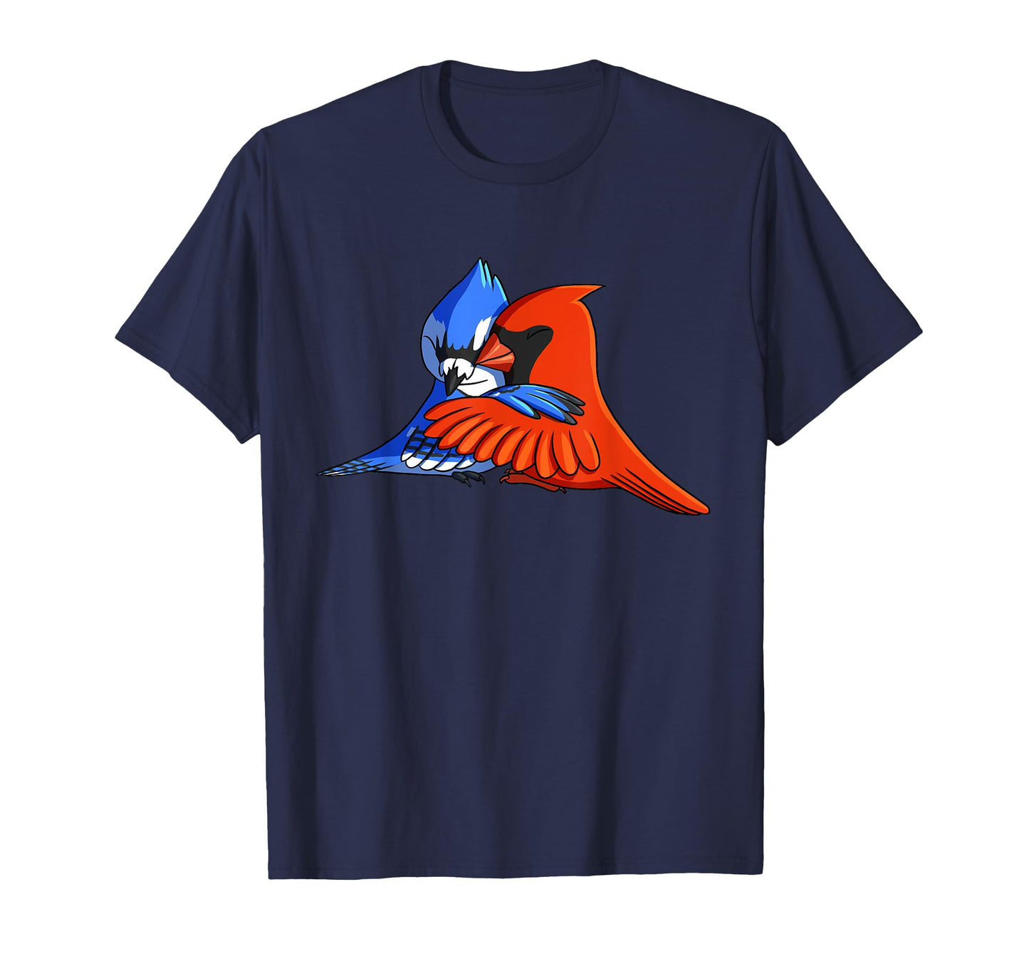 Blue Jay Hugging Northern Cardinal Bird T-Shirt