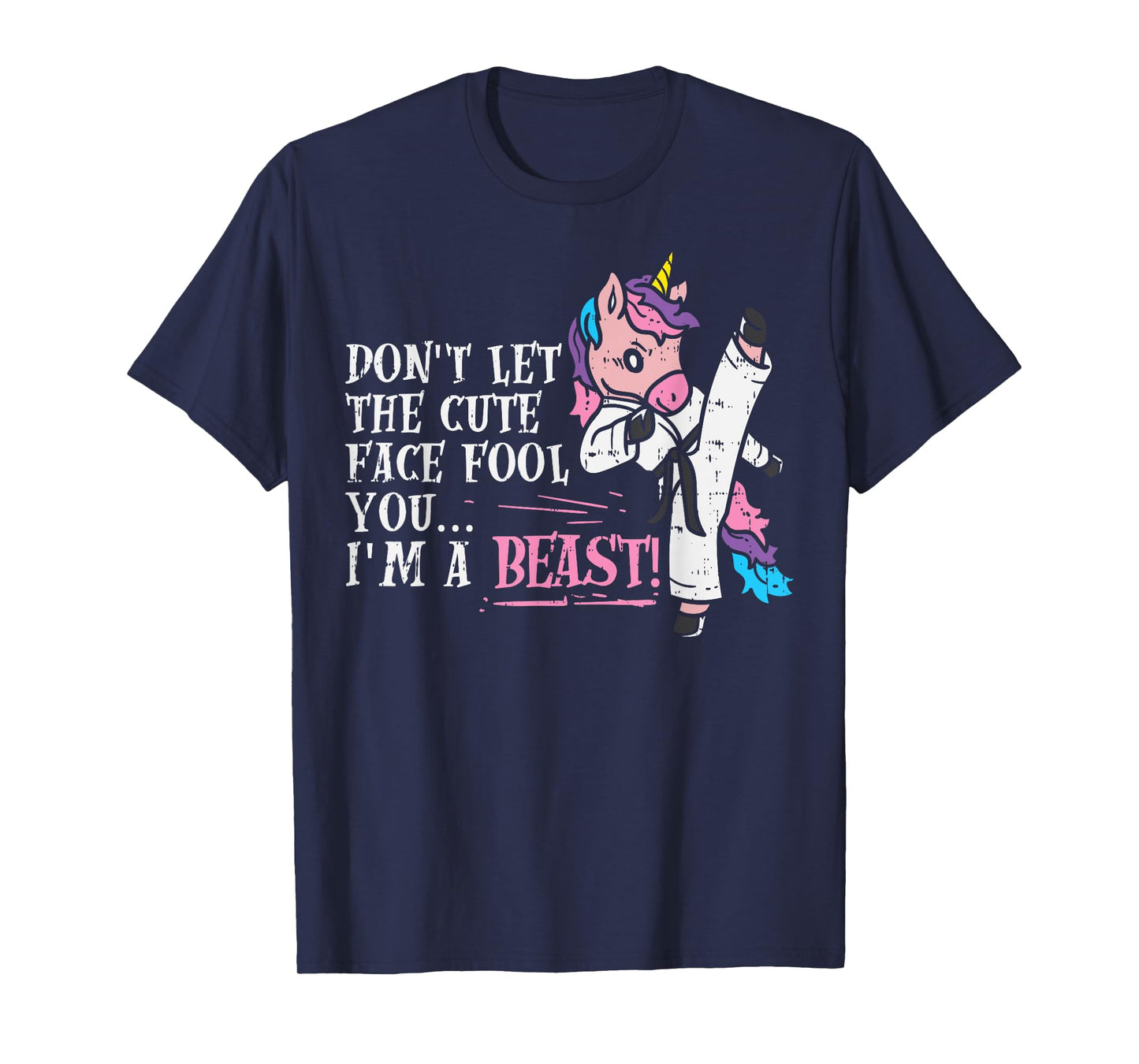 Karate Unicorn Cute Face Beast Taekwondo Martial Arts Women T-Shirt