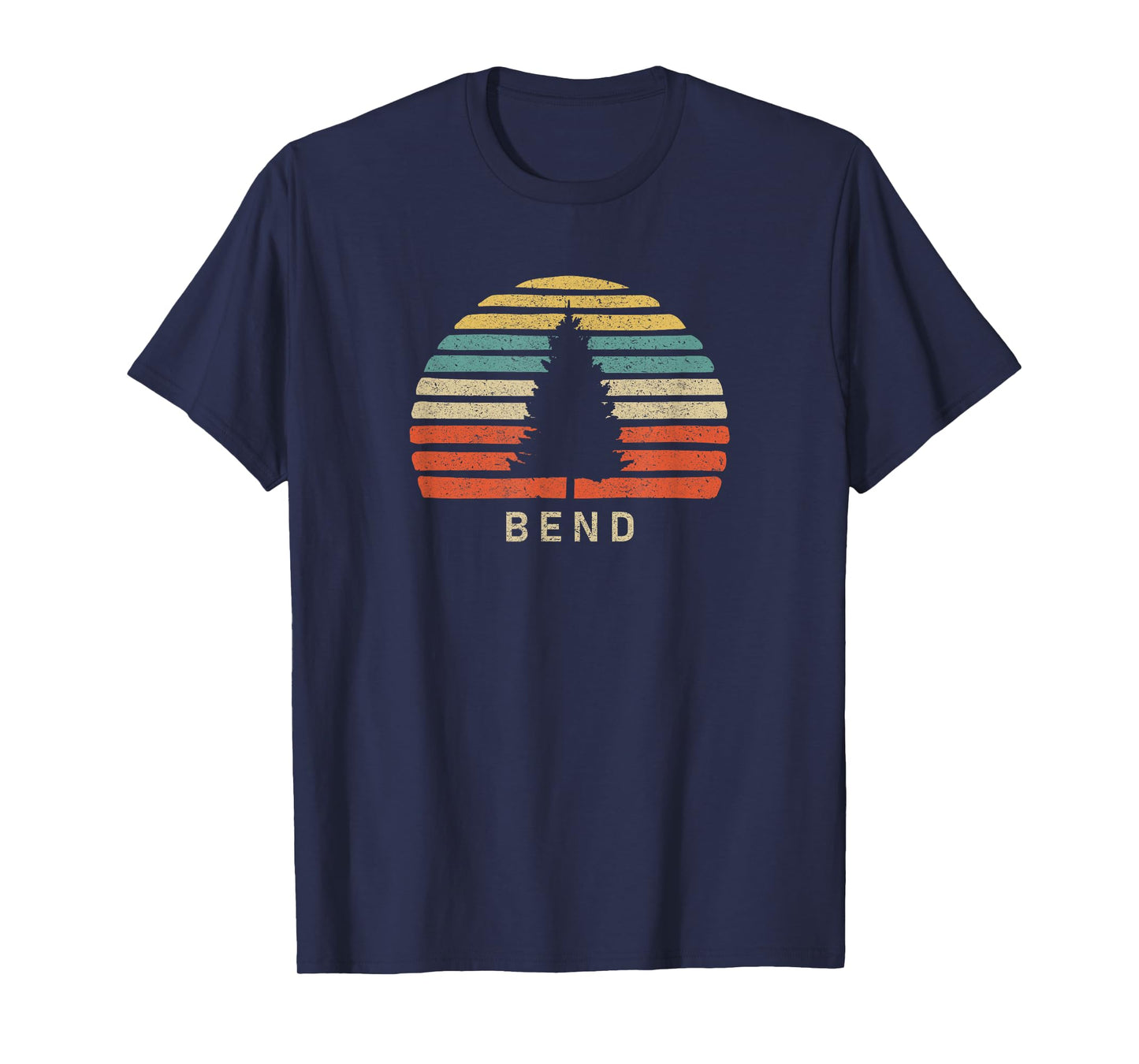 Retro Sunset Bend Oregon T-Shirt Pine Tree T-Shirt