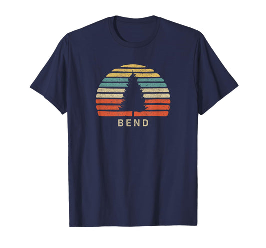 Retro Sunset Bend Oregon T-Shirt Pine Tree T-Shirt