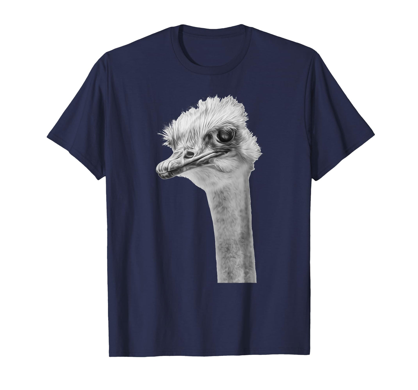 Ostrich in. Black and White T-Shirt