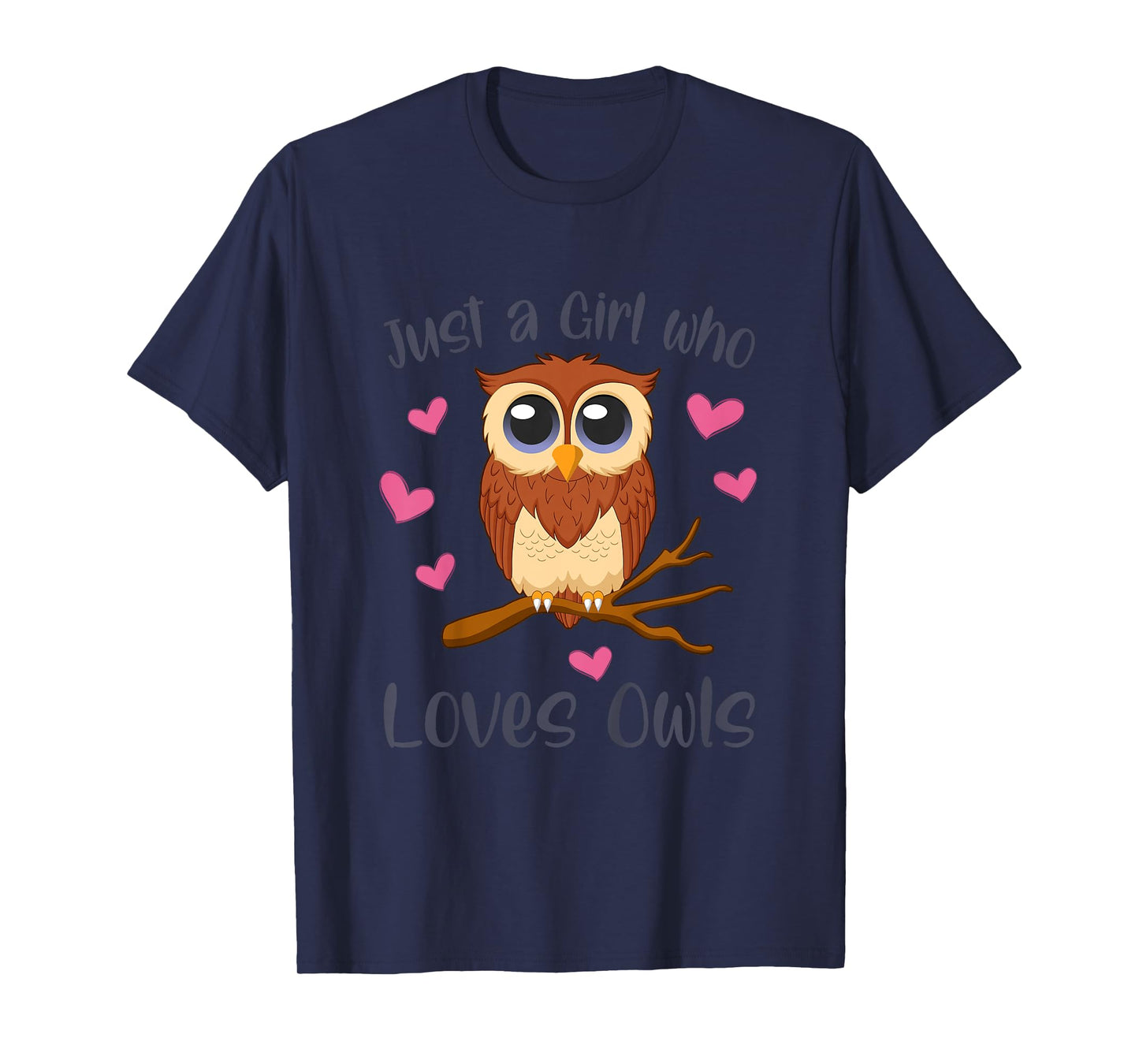 JUST A GIRL WHO LOVES OWLS Funny Owl Lover Toddler Girl Kids T-Shirt