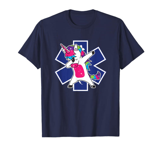 Dabbing Unicorn EMS EMT Nurse Medic Doctor Funny T-Shirt T-Shirt