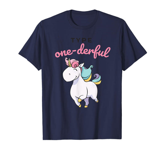 Type Onederful Shirt Type 1 Diabetes Awareness Unicorn Tee T-Shirt