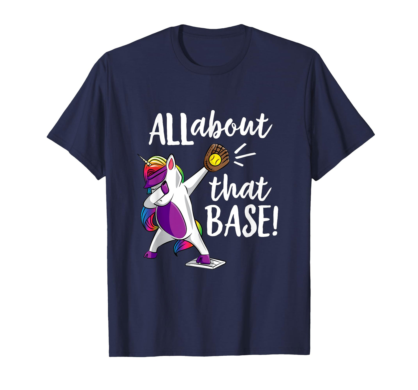 Dabbing Unicorn Softball Shirt for Girls Soft Ball Gear Gift T-Shirt
