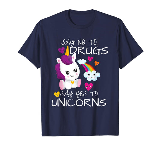 Red Ribbon Week Kids Youth Say No Say Yes To Unicorns T-Shirt