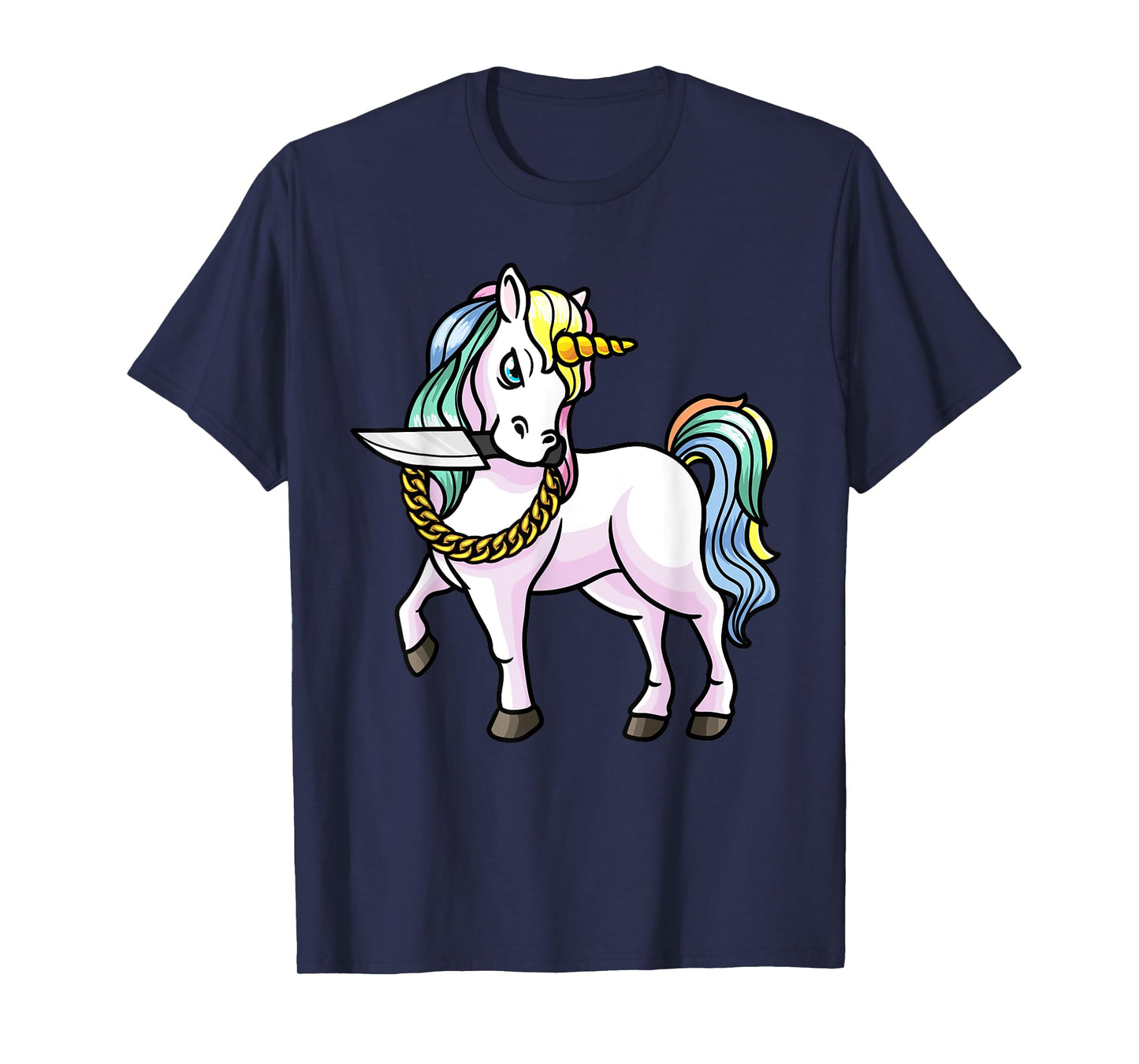 Unicorn With Knife Girls Women T-Shirt