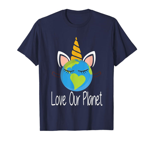Toddler Girl Earth Day T Shirt Kids Unicorn Face Tee Teen T-Shirt